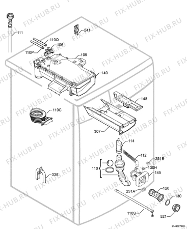 Взрыв-схема стиральной машины Zanussi Electrolux ZWF1311W - Схема узла Hydraulic System 272